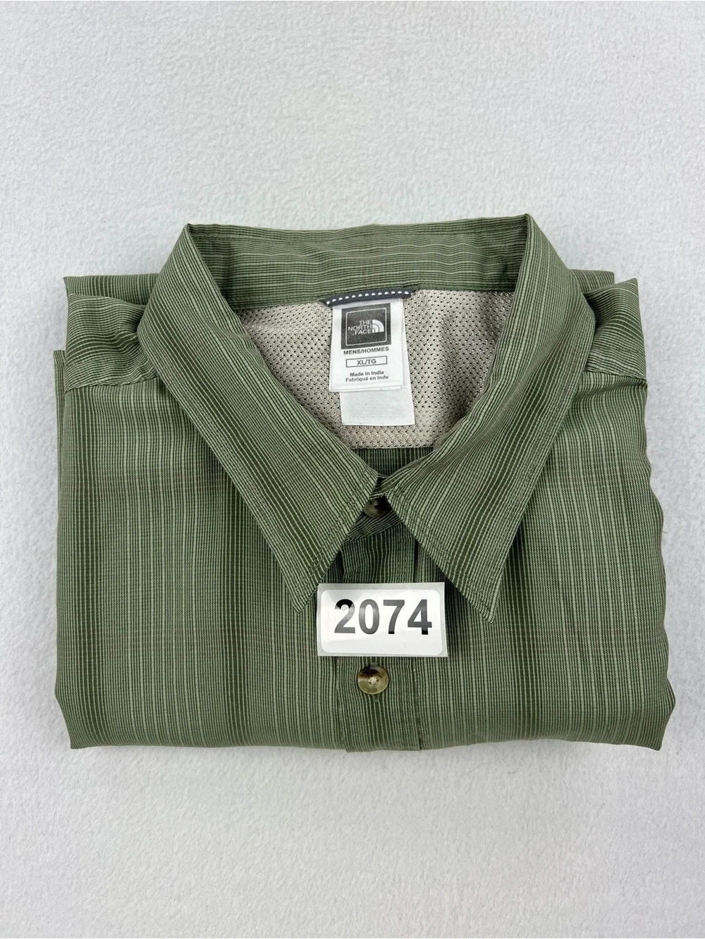 The North Face Mens Sage Green Outdoor Hiking Button Down Shirt Short Sleeve XL